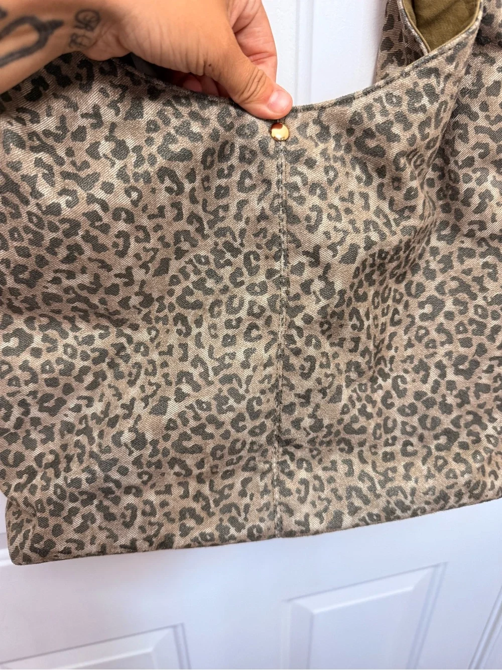 Anthropologie Slouchy Love Knot Leopard Print Hobo Bag Boho Maximalist City Girl